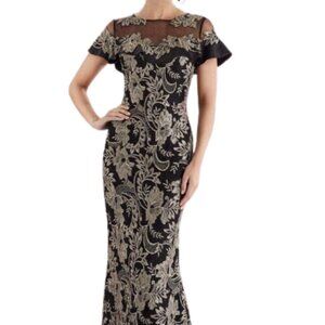 NWT Feriani Couture 18659 Chiffon Mother of the Bride Dress Champagne Size 6